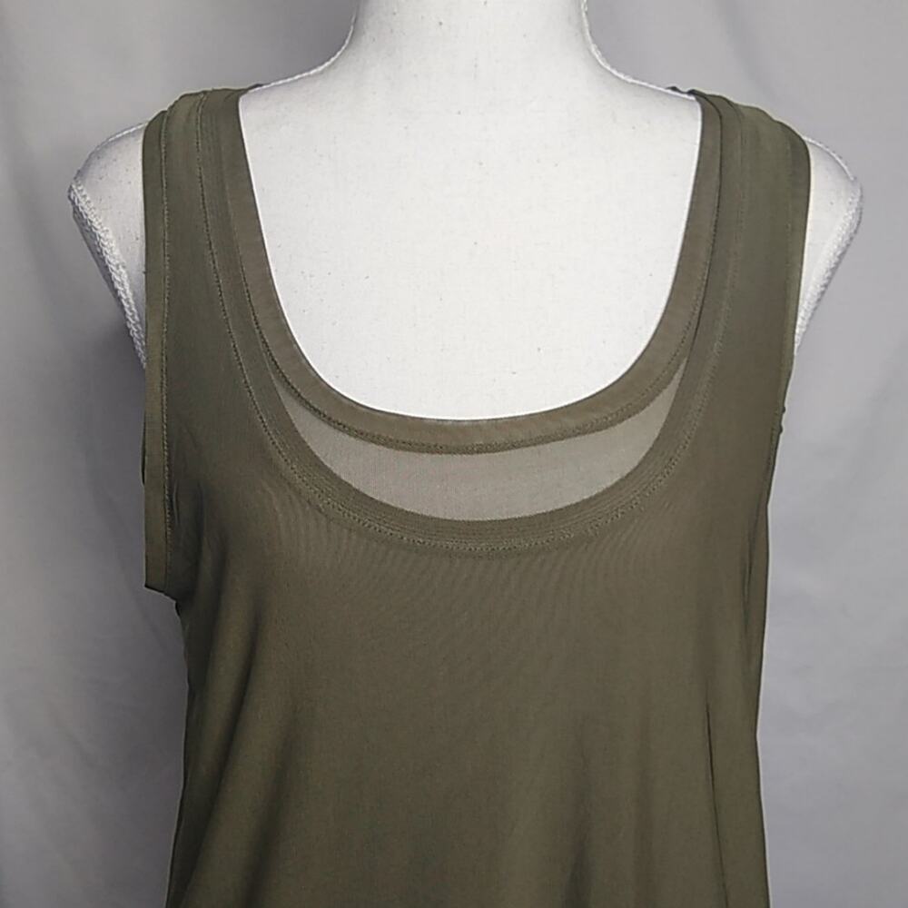 Reserved Women's Double Layer Mesh Tank Top Olive - Picture 2 of 7